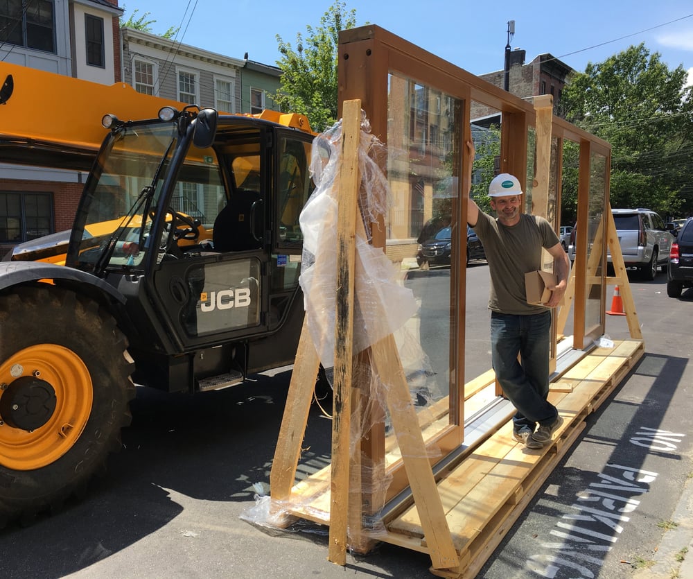 Bart on the job site with the giant slider