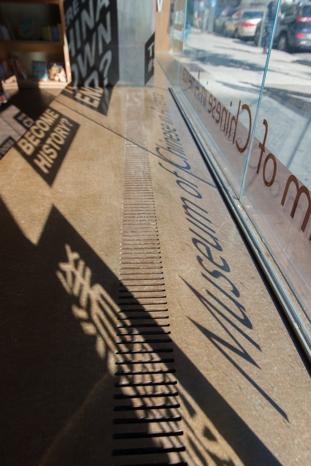 Close-up of MOCA Richlite Window Sill Plate Benches with Integrated Vents