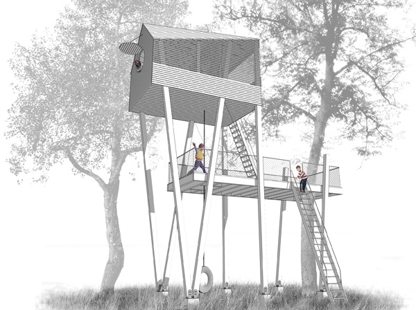 Husdon Woods Treehouse with Richlite Rainscreen