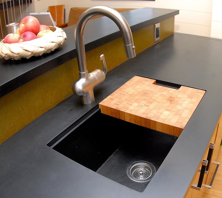 Residential Black Diamond Richlite Countertop and Sink in High Falls, NY