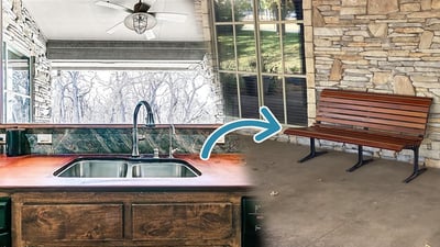20-year-old Richlite Countertops Upcycled into a Park Bench